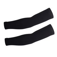 WINOMO Stretchy Arm Cover UV Protection Sleeve Breathable Elbow Protector Elastic Elbow Brace for Sun Protection Size XL(Black)