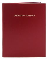 BookFactory Red Lab Notebook/Laboratory Notebook - 96 Pages (.25" Grid Format), 8 7/8" x 11 1/4", Red Cover, Smyth Sewn Hardbound (LIRPE-096-LGR-A-LRT1)