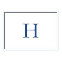 Caspari Navy Embossed Initials Boxed Note Cards in Letter H, 32 Cards & Envelopes