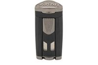 Xikar HP3 Inline Triple Flame Cigar Lighter, Attractive Gift Box, EZ-View Red Fuel Window, Honeycomb Texture, Lifetime Warranty, Matte Black