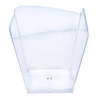 Tableclothsfactory 60 Pcs - Clear Waved Square 3oz Disposable Plastic Dessert Cup