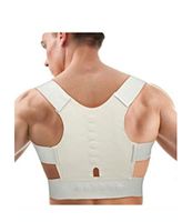 Starmace Backpack Magnetic Corrective Back Posture Over The Shoulder Strap Stand Straighter Adjustable Brace (White)