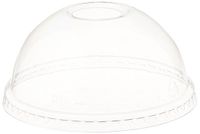 World Centric's 100% Biodegradable, 100% Compostable PLA Cold Cup Dome Lid for 12oz - 24oz Cups (Package of 200)