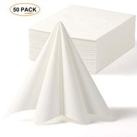 Lekoch Disposable Guest Towel Linen Feel White Weddings Napkin，Air-Laid Napkins, Paper Hand Towels for Banquet, Kitchen, Parties 16" x 16" (50 Count)