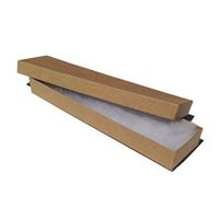 10 Pack Brown Kraft Cotton Boxes Jewelry Bracelet, Watches, Necklace and Anklet Gift Displays 8" x 2" x 1" Inch by R J Displays
