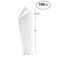 100 Pcs Clear Flat Cello/Cellophane Bags Good for Candies, Cookies, Bakery Goods, Soap, Other Goodie Treats (1" x 10" (25.4 x 254mm))