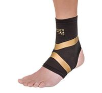 Copper Fit CFPROAK Pro Series Performance Compression Ankle Sleeve, Black with Copper Trim, Large