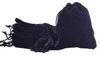 Sansam 50pcs Small Black Drawstrings Velvet Bags for Jewelry, Gift, Wedding Favors, Candy Bags, Party Favors, 2.8x3.6''