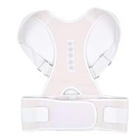 Posture Corrector Magnetic Therapy Posture Corrector Brace Adjustable Shoulder Back Brace Support Belt NO Slouching,White,L