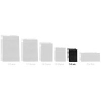 100 - Matte Black & Clear Mylar Smell Proof Bags w/Rx Labels (Generic Labels, 1 Gram)
