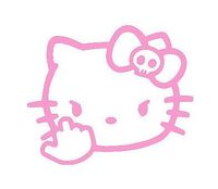 YWS Vinyl Sticker Decal - Hello Kitty Middle Finger JDM - Sticker Laptop Car Truck Window Bumper Notebook Vinyl Decal SMA5289
