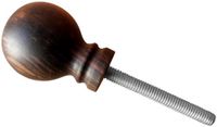 JWL (1) Ebony Knob Cane Walking Stick Shift Knob Handle Gentleman's Ball Style with Threaded Rod Connector