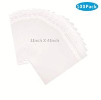 3 x 4-inch Small Crystal Self Protective Bags Clear Resealable Cello Cellophane Bags for Candy Cookies Cards, Pack of 100