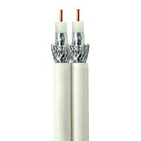 500ft WHITE DUAL-SHIELD SIAMESE (DUAL) SOLID BARE COPPER RG6 COAXIAL CABLE 3GHZ 18AWG UL ETL HD DIRECTV APPROVED PVC JACKET BULK COAX CABLE