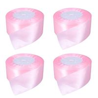 Toyvian Silk Ribbon Double Sided Fabric Ribbon Satin Roll Embellish for Bouquet Bows Crafts Gifts Wrapping Party Wedding 4 Rolls