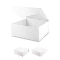 MALICPLUS 3 Packs Extra Large Gift Boxes 12x12x5 Inches, Gift Boxes with Lids,Bridesmaid Proposal Boxes, Sturdy Boxes, Storage Boxes Collapsible Magnetic Closure Gift Boxes (Embossing Glossy White)