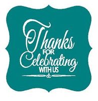 Elegant Thank You for Celebrating with Us Peel & Stick Frame Gift Tags Stickers Baby Bridal Wedding Shower, Birthdays, Anniversary, Graduation, Party Favors, Gifts (Teal)