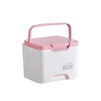 FHealth Plastic First Aid Box with Pill Case, Medical Box with Removable Tray for Family Emergency Kit Storage Organizer
