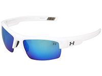 Under Armour Igniter Sunglasses, Shiny White / Gray Blue Multiflection Lens, 60 mm