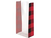 Buffalo Plaid Design Cello cellophane Bags 3.5"x2"x7.5" Choose Amount (25)