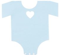 Blue Panda 50-Pack Die-Cut Light Blue Paper Baby Boy Shower Napkins, Boys One Piece Outfit Design