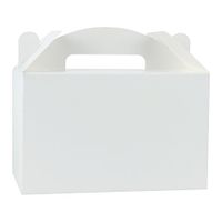 LaRibbons 12 Pack Treat Gift Boxes - 9.5 x 5 x 5 inches White Paper Box Recycled Kraft Gift Box Birthday Party Shower Favor Box