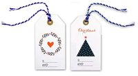 Kraft Tags for Gift Wrapping and Labeling (Red White Blue Christmas Tags 48 PCS)