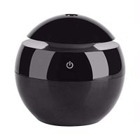 ELLAGLVS Aroma Diffuser Essential Oil Oil Cool Mist Humidifier with USB Plug LED Light 7 Color LED Lights Colorful for Home Night Light Office Portable Desktop (Black, 5)