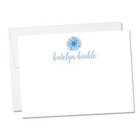Personalized Flat Notecard Set - Floral Name Notecards (Flat Notecard 3)