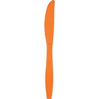 Club Pack of 288 Sunkissed Orange Premium Heavy-Duty Plastic Party Knives
