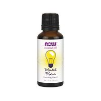 NOW Essential Oils, Mental Focus Oil Blend, Centering Aromatherapy Scent, Blend of Pure Essential Oils, Vegan, Child Resistant Cap, 1-Ounce