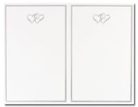 Masterpiece Silver Double Hearts 2-up Foil Invitations - 6 Sheets & 12 Envelopes