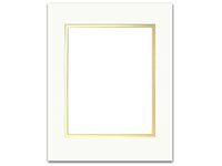 PA Framing, Double Layer Mat, 11 x 14 inches - White/Gold and White Cream Inner 
