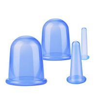 INTSUN Silicone Anti Cellulite Vacuum Cup Cupping Therapy Sets Silicone Cupping Cup Facial and Body Massage Cups Set for Cellulite Treatment and Muscle Relaxation (4pcs Vacuum Cup)