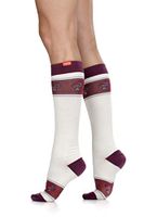 VIM & VIGR Cotton 15-20 mmHg Compression Socks for Women & Men (Cream Banded Heart, Large)