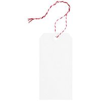 JAM Paper Premium Gift Tags with String - Medium - 4 3/4" x 2 3/8" - White w/ Red String - 10/pack