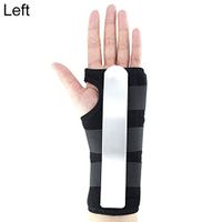 GrmeisLemc 1Pc Sports Wrist Brace Injury Durable Sprains Steel Plate Lightweight Support Strap Fitness Training Guard Protector - Black Left