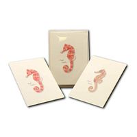 Earth Sky + Water - Pacific Seahorses Notecard Set - 8 Blank Cards with Envelopes (4 each of 2 styles)