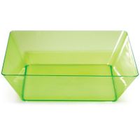 Pack of 6 Translucent Green Plastic 11" Square TrendWare Large Bowls