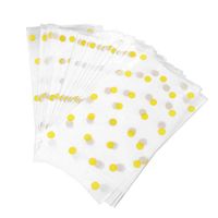 UPKOCH 50Pcs Clear Cellophane Gift Bags Candy Sweets Treat Bags Bread Cookie Pouches Dots Striped Pattern Food Bags for Home Bakery Store Shop