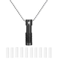 GIONO 316L-Stainless Steel Crystal Aromatherapy Perfume Bottle Filigree Pendant for Essential Oils Cremation Jewelry Urn Necklace