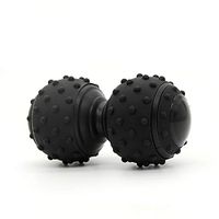 Massage Ball Bump Joint Body Sole Neck Rehabilitation Silicone Double Ball 2 Pieces, Black