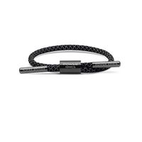 Power Ionics Weave Band Series Unisex Reflective Braided Rope Anions Sports Bracelets (Black/GunGray Ring, Single Rope)