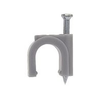 Morris 35010 Round Cable Clip, Plastic, RG 6 Coaxial Wire Size (Pack of 100)