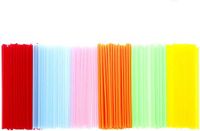 Tasty 7500 Ct 8" Assorted Color Sharp Piercing End, Disposable Drinking Straws