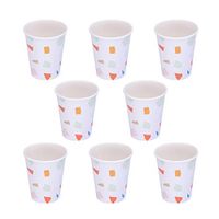 8pcs/Pack 270ml Printed Disposable Paper Cups Colorful Printing Party Cups for Water Juice Coffee Tea