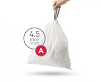 simplehuman Code A Custom 12 Refill Fit Liner (Pack of 360), 4.5 L/1.2 Gallon, White