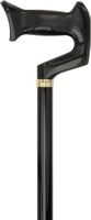 Black Adjustable Orthopedic Handle Walking Cane with Collar