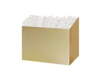 Solid Color Basket Boxes - Small Solid Metallic Gold Basket Boxes 6-3/4x4x5" - (5 Packs; 6 Boxes Per Pack) - Wraps-GLDS