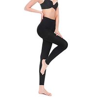 SWOLF Compression Pantyhose Women Men, 20-30 mmHg Graduated Firm Support Footless Compression Stockings - Rootless Waist High Edema Moderate Varicose Veins Medical Compression Tights (Black, Medium)